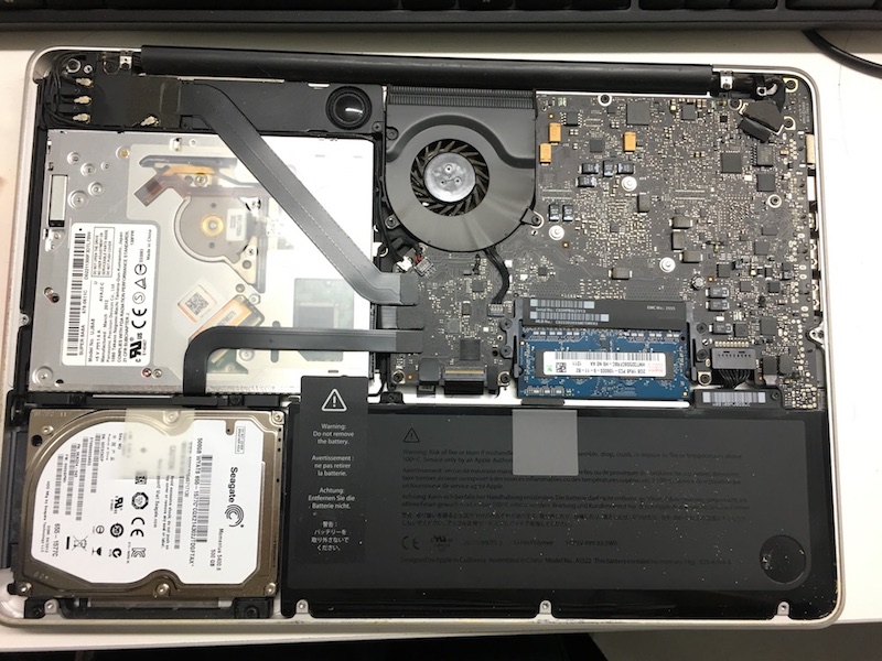 MacBook Pro A1278 拆光驱更换固态硬盘和内存
